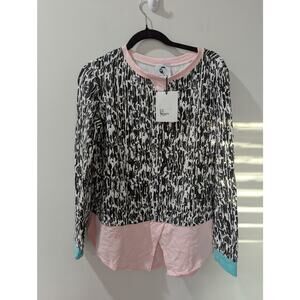 Lobo Mau Women's Black White Crewneck Sweatshirt NWT